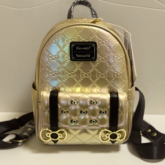 Loungefly Handbags - Hello Kitty Loungefly Sanrio Metallic Gold Backpack 50th Anniversary